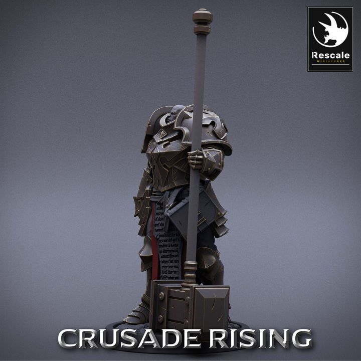 Collection Templar Paladin Warrior Hammer | Medium | Rescale Miniatures | D&D DnD Pathfinder Miniature