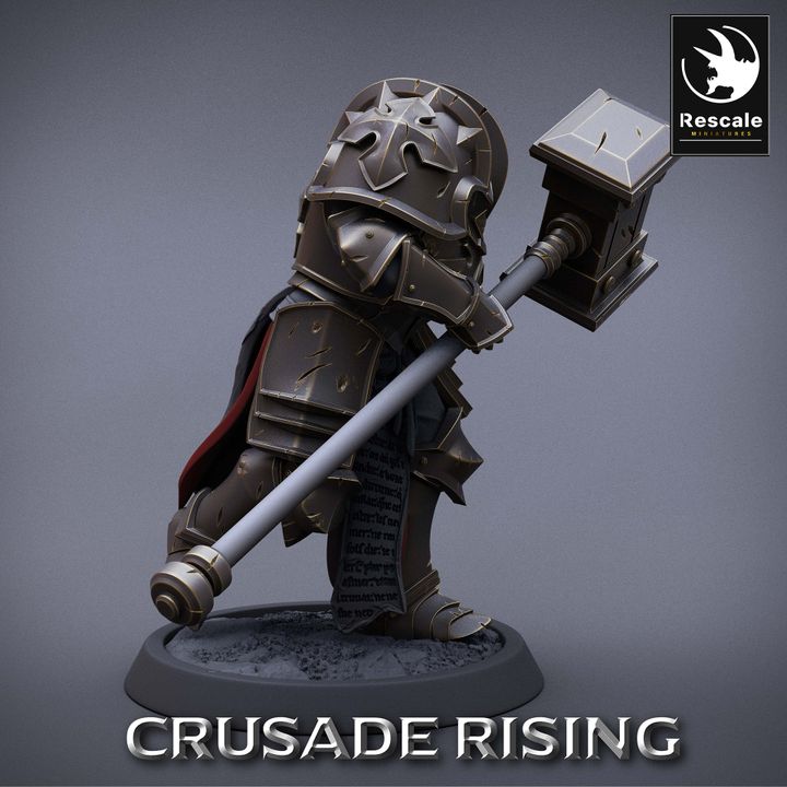 Collection Templar Paladin Warrior Hammer | Medium | Rescale Miniatures | D&D DnD Pathfinder Miniature