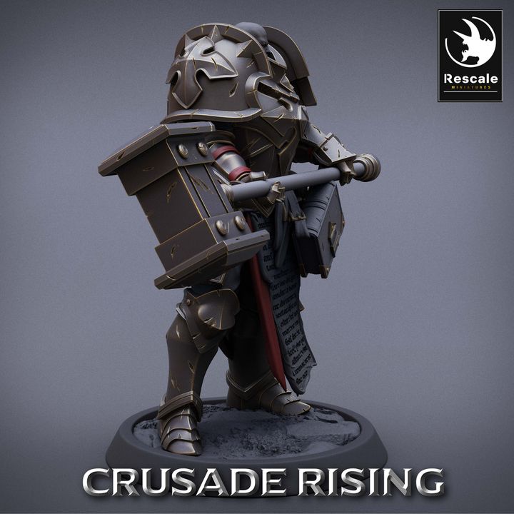 Collection Templar Paladin Warrior Hammer | Medium | Rescale Miniatures | D&D DnD Pathfinder Miniature