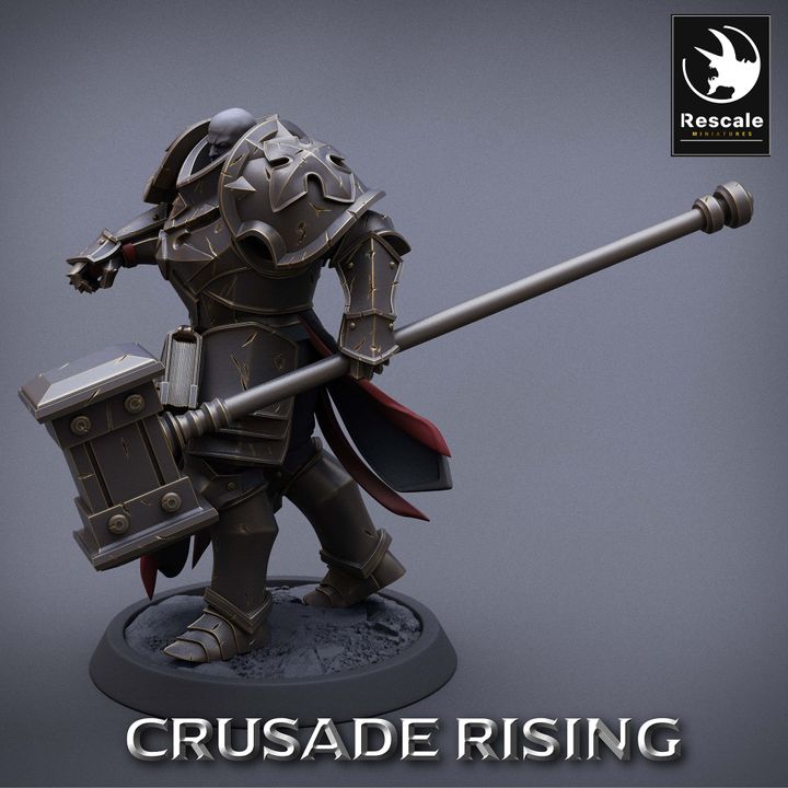 Collection Templar Paladin Warrior Hammer | Medium | Rescale Miniatures | D&D DnD Pathfinder Miniature