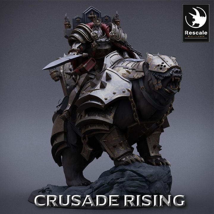 Templar King Bear - Mounted (50mm Base)
