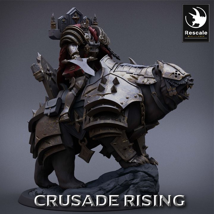 Templar King Bear - Mounted (50mm Base)