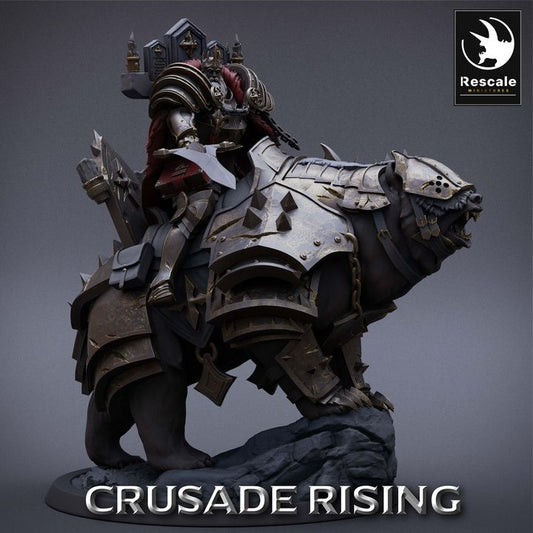 Templar King Bear - Mounted (50mm Base)