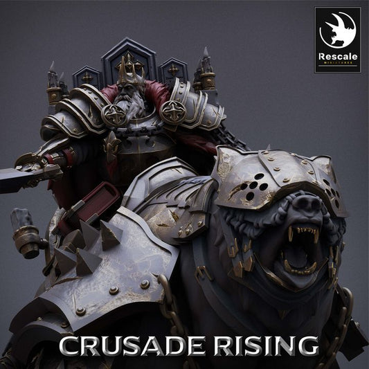Templar King Bear - Mounted (50mm Base)