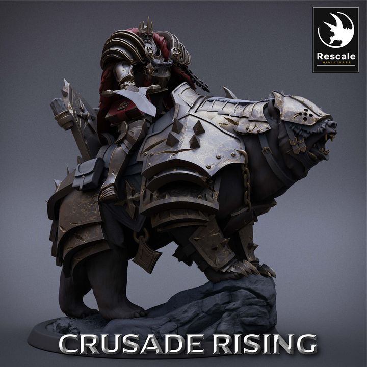 Templar King Bear - Mounted (50mm Base)