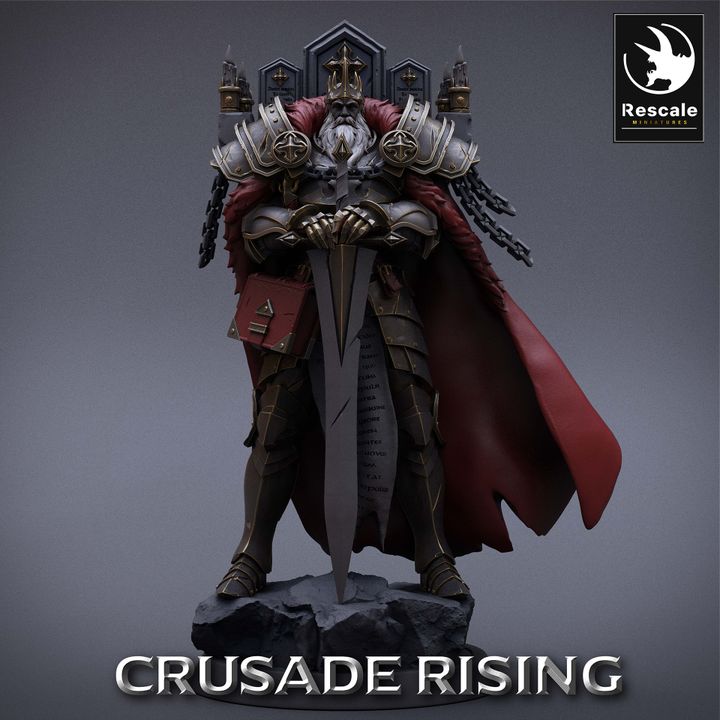 Templar King Paladin Guard Miniature | Medium | Rescale Miniatures | D&D DnD Pathfinder Miniature