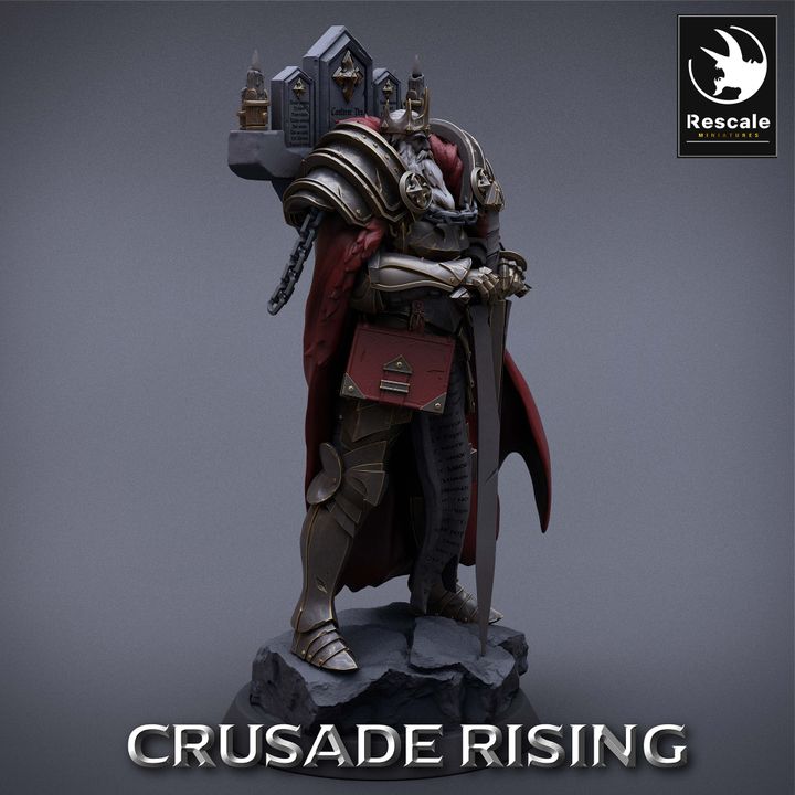 Templar King Paladin Guard Miniature | Medium | Rescale Miniatures | D&D DnD Pathfinder Miniature