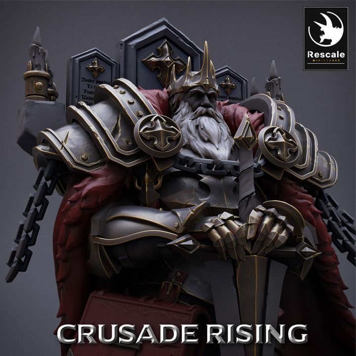 Templar King Paladin Guard Miniature | Medium | Rescale Miniatures | D&D DnD Pathfinder Miniature