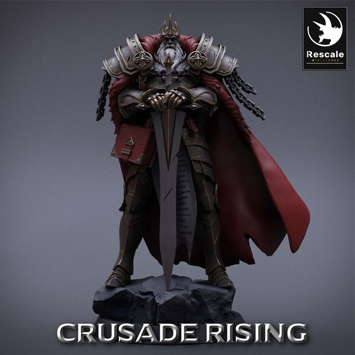 Templar King Paladin Guard Miniature | Medium | Rescale Miniatures | D&D DnD Pathfinder Miniature