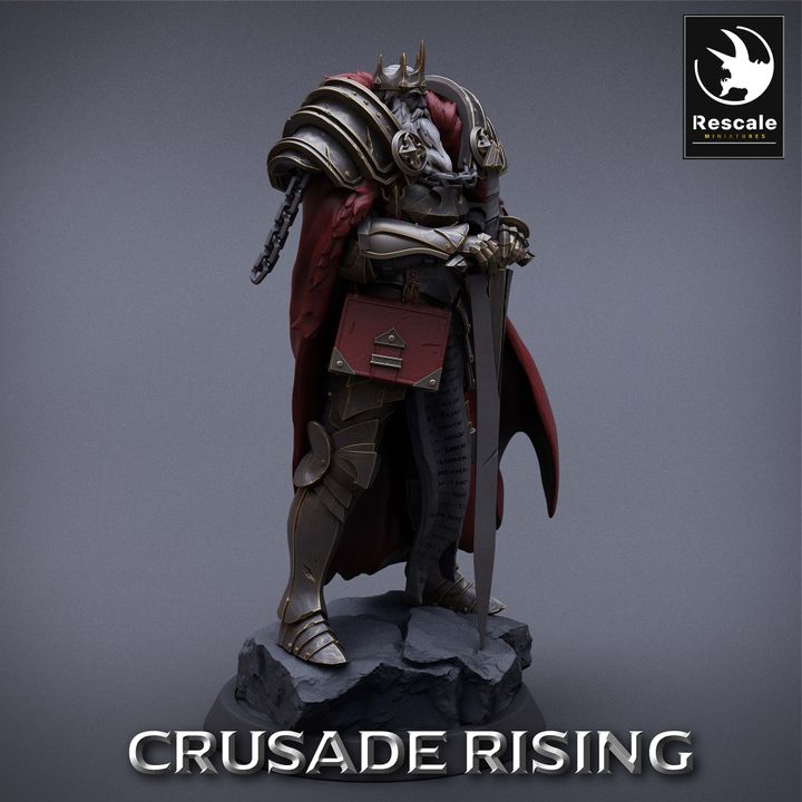 Templar King Paladin Guard Miniature | Medium | Rescale Miniatures | D&D DnD Pathfinder Miniature
