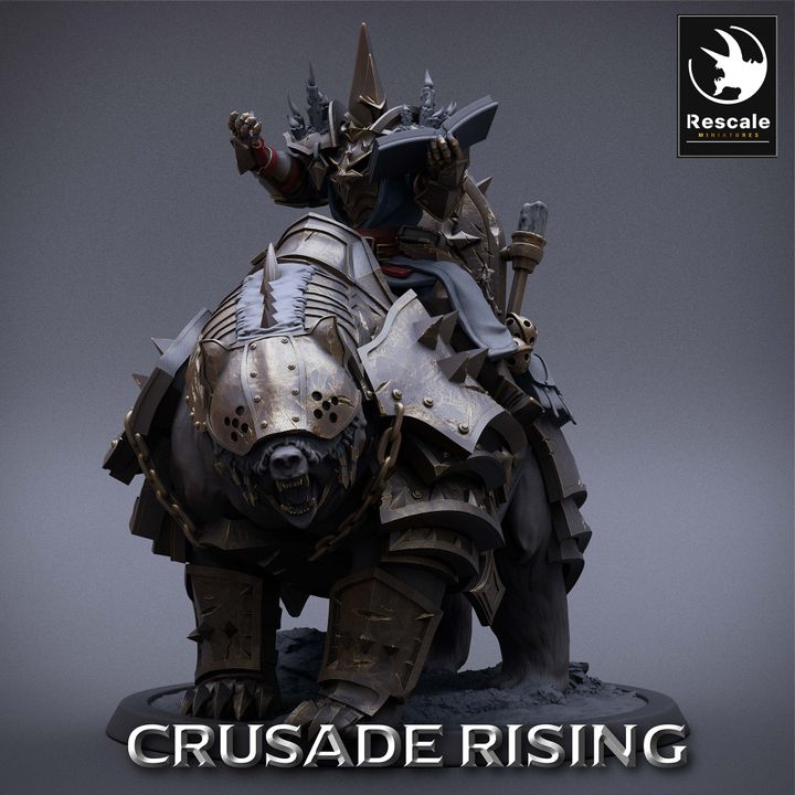 Templar Priest Bear - Mounted (50mm Base)