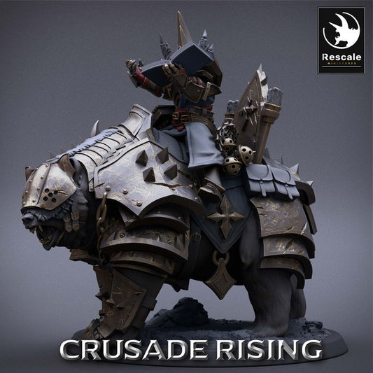 Templar Priest Bear - Mounted (50mm Base)