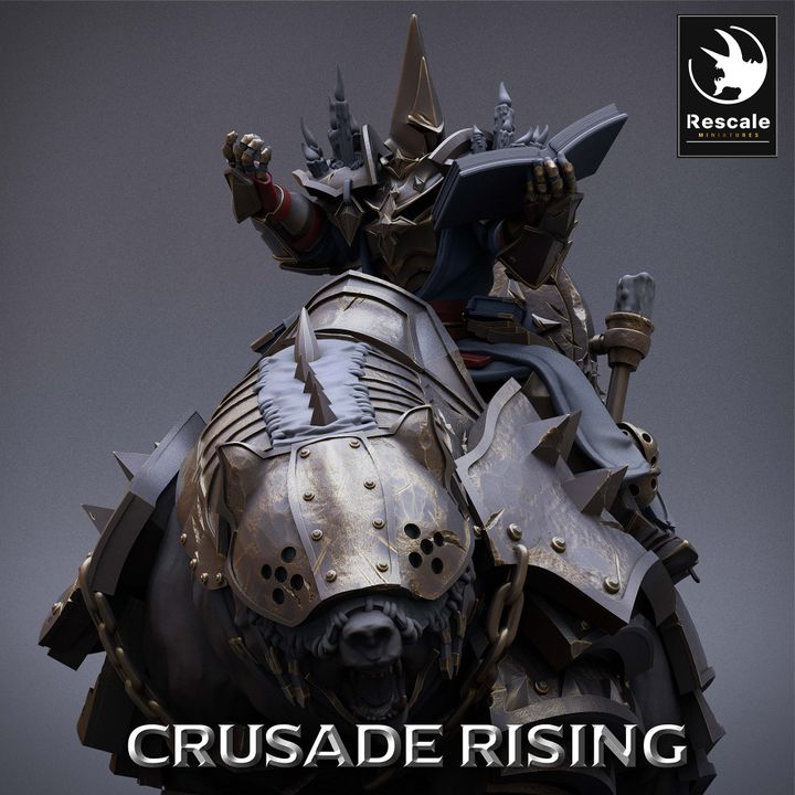 Templar Priest Bear - Mounted (50mm Base)