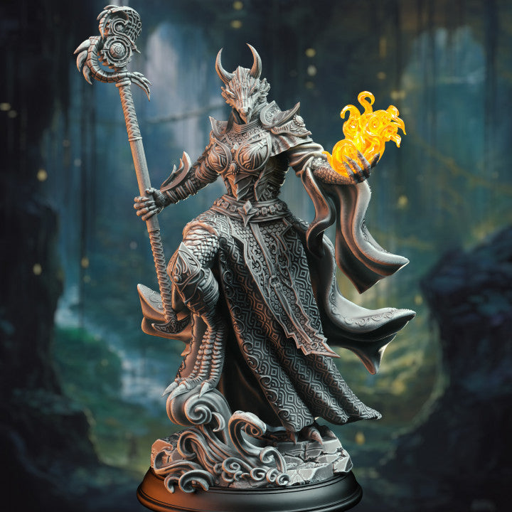 Ascended Dragon Warlock Casting | Medium | DM Stash | D&D DnD Pathfinder Miniature