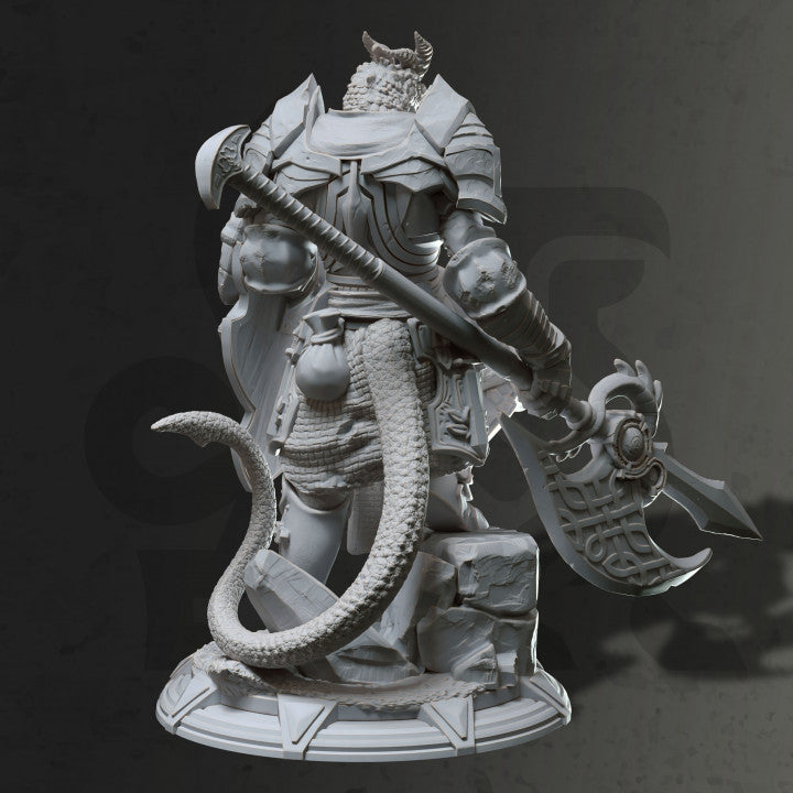 Dragonborn Dragon Knight Fighter Miniature | Large | DM Stash | D&D DnD Pathfinder Miniature