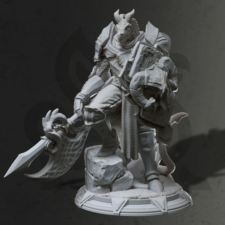 Dragonborn Dragon Knight Fighter Miniature | Large | DM Stash | D&D DnD Pathfinder Miniature