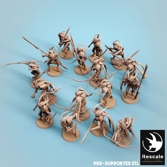 Thri-Keen Insectoid Soldier Miniature | Medium | Rescale Miniatures | D&D DnD Pathfinder Miniature