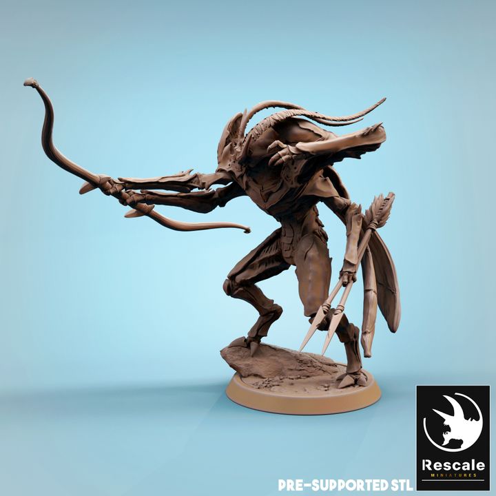 Thri-Keen Insectoid Soldier Miniature | Medium | Rescale Miniatures | D&D DnD Pathfinder Miniature
