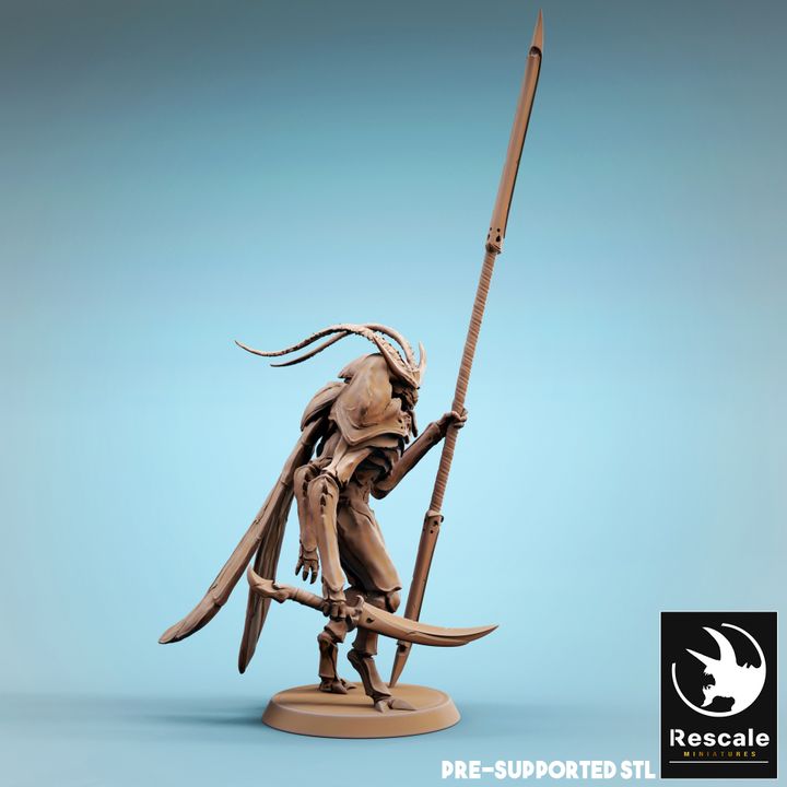 Thri-Keen Insectoid Soldier Miniature | Medium | Rescale Miniatures | D&D DnD Pathfinder Miniature