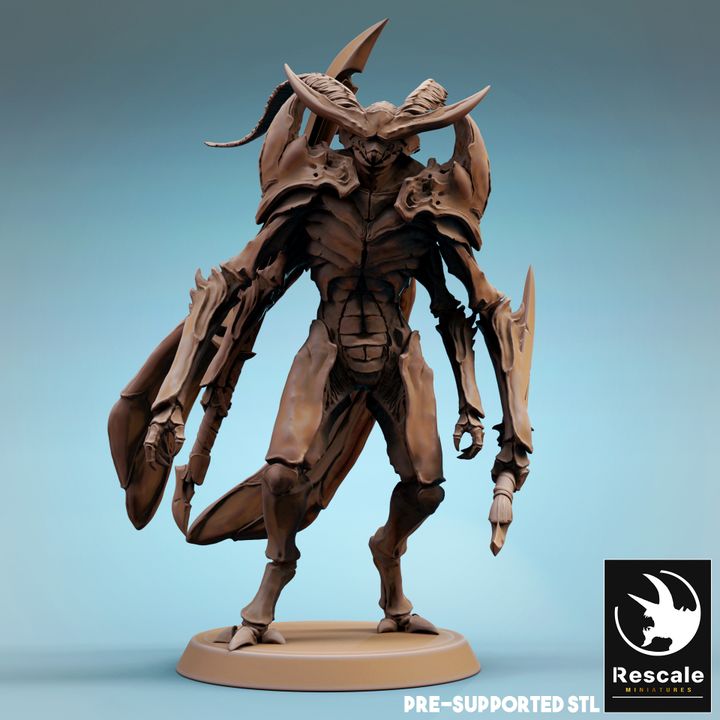 Thri-Keen Insectoid Soldier Miniature | Medium | Rescale Miniatures | D&D DnD Pathfinder Miniature
