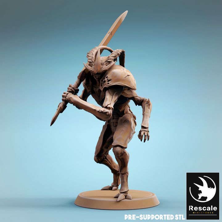 Thri-Keen Insectoid Soldier Miniature | Medium | Rescale Miniatures | D&D DnD Pathfinder Miniature