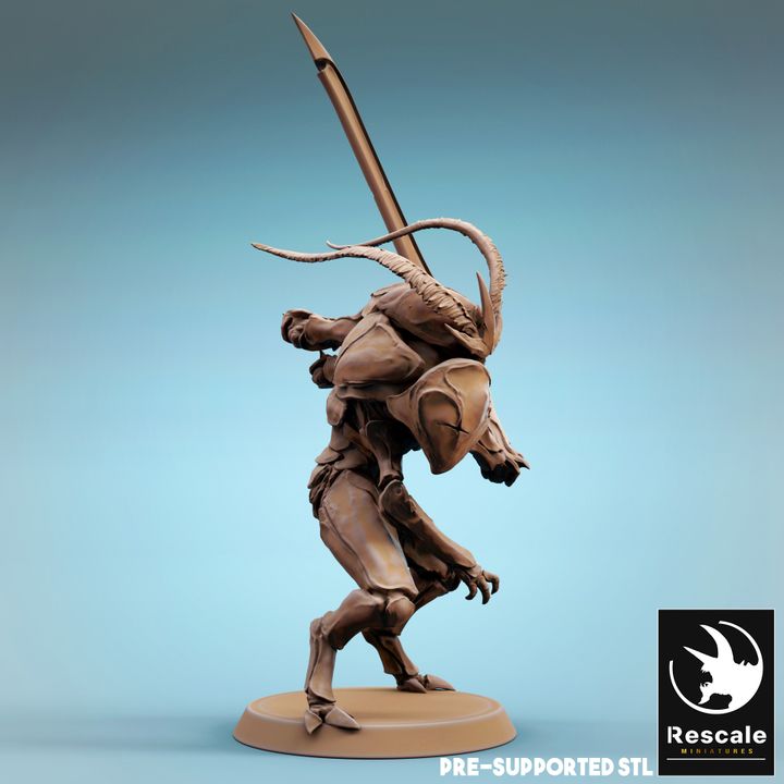 Thri-Keen Insectoid Soldier Miniature | Medium | Rescale Miniatures | D&D DnD Pathfinder Miniature
