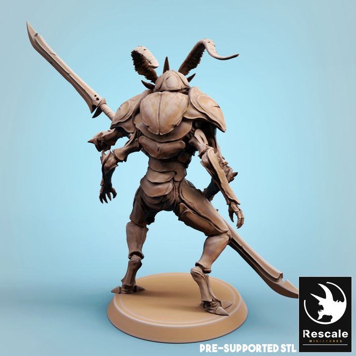 Thri-Keen Insectoid Soldier Miniature | Medium | Rescale Miniatures | D&D DnD Pathfinder Miniature