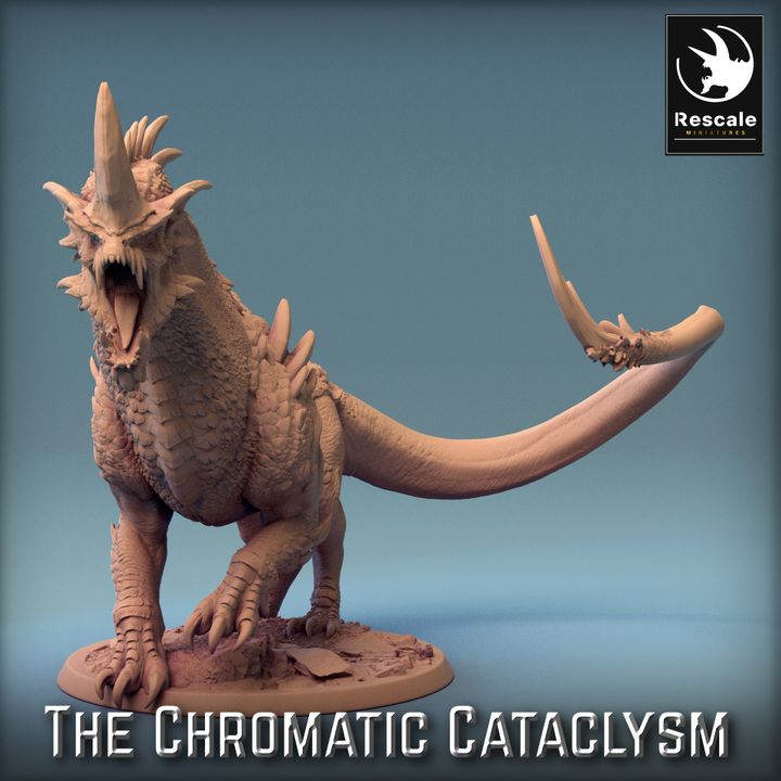 Tiamat Dragonspawn Blue Dragon Humanoid | Large | Rescale Miniatures | D&D DnD Pathfinder Miniature