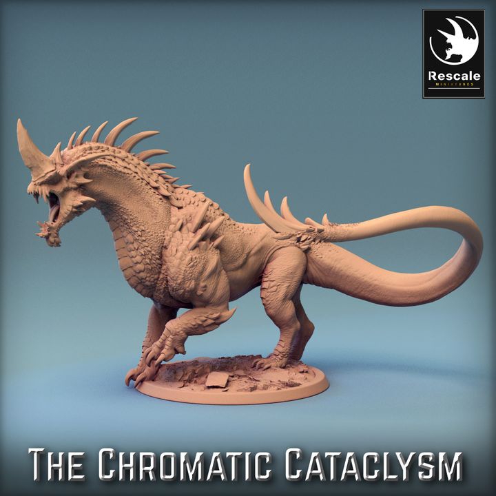 Tiamat Dragonspawn Blue Dragon Humanoid | Large | Rescale Miniatures | D&D DnD Pathfinder Miniature