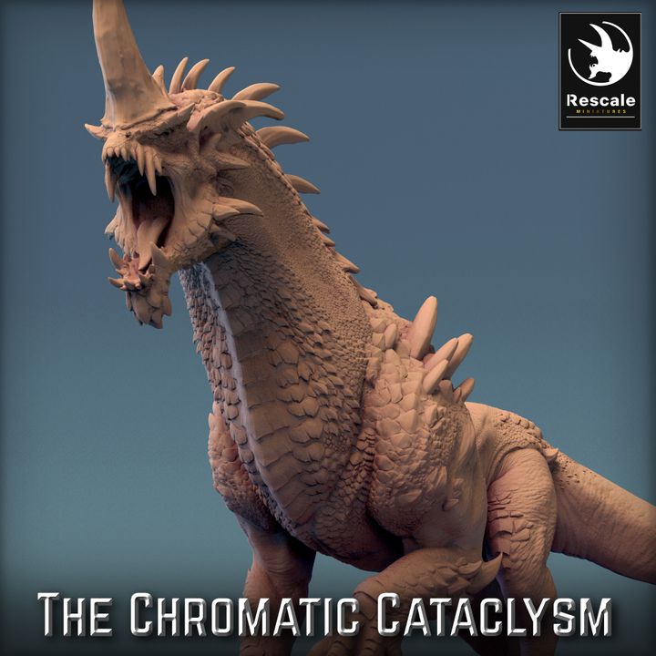 Tiamat Dragonspawn Blue Dragon Humanoid | Large | Rescale Miniatures | D&D DnD Pathfinder Miniature