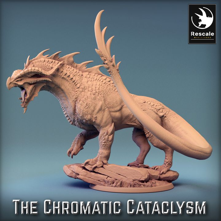 Tiamat Dragonspawn Roaring Dragons Large | Rescale Miniatures | D&D DnD Pathfinder Miniature