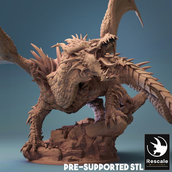 Tiamat Five-Headed Dragon Miniature | Gargantuan | Rescale Miniatures | D&D DnD Pathfinder Miniature