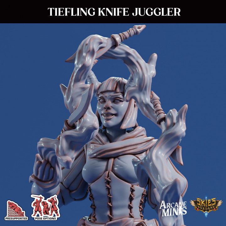 Tiefling Juggler Fiends Performers | Medium | Sordane Publishing | D&D DnD Pathfinder Miniature