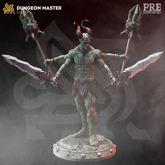 Obsidian Demon - Tiranite (50mm Base)