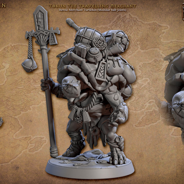 Turtlekin Merchant Wizard Figure | Medium | Artisan Guild | D&D DnD Pathfinder Miniature