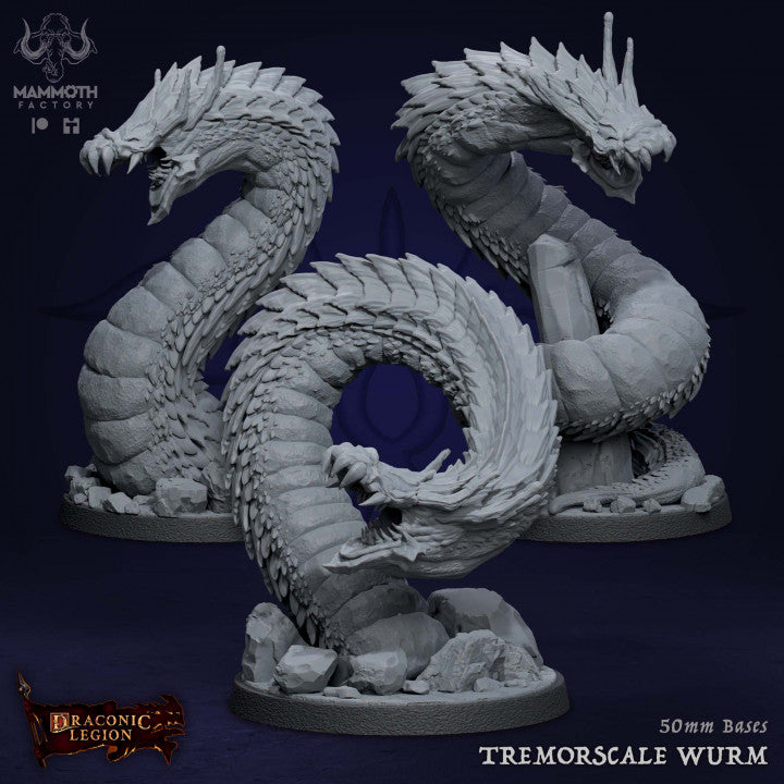 Tremorscale Wurm Dragon Serpent | Large | Mammoth Factory | D&D DnD Pathfinder Miniature