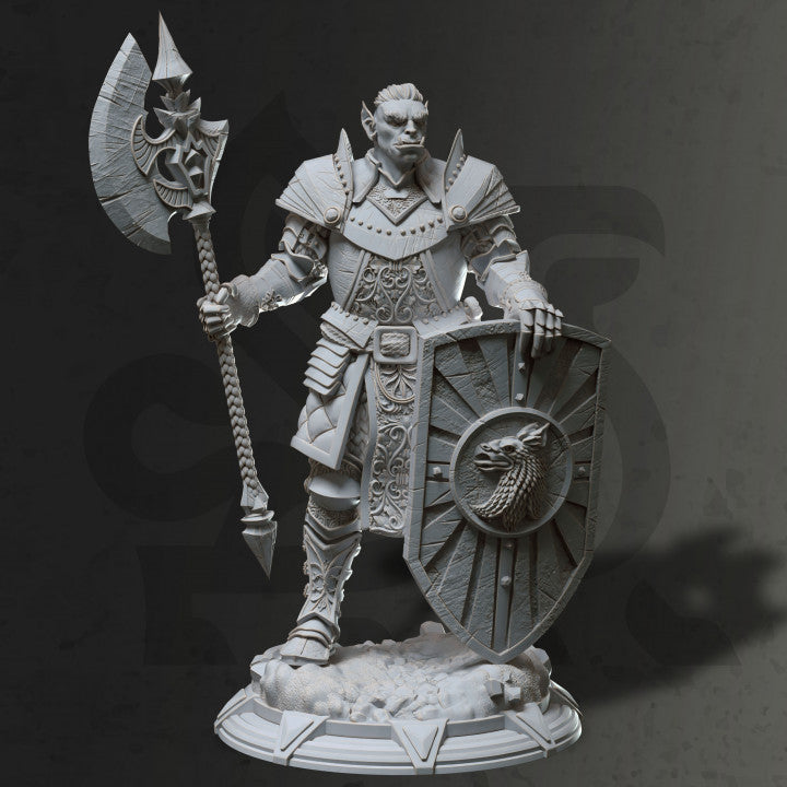 Orc Knight Paladin Fighter Miniature | Medium | DM Stash | D&D DnD Pathfinder Miniature