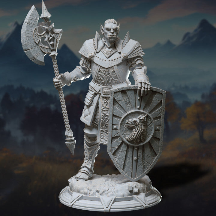 Orc Knight Paladin Fighter Miniature | Medium | DM Stash | D&D DnD Pathfinder Miniature