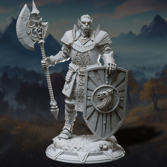 Orc Knight Paladin Fighter Miniature | Medium | DM Stash | D&D DnD Pathfinder Miniature