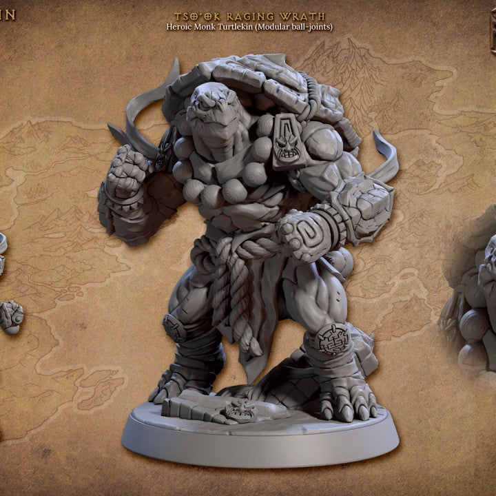 Turtlekin Monk Warrior Fury Strength | Large | Artisan Guild | D&D DnD Pathfinder Miniature