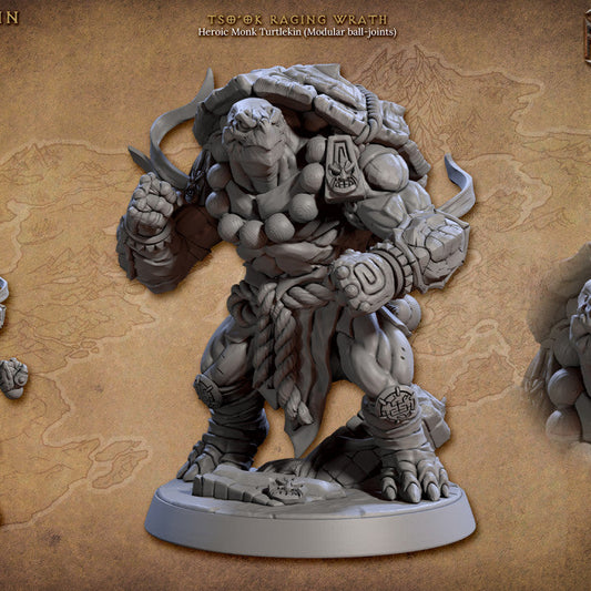 Turtlekin Monk Warrior Fury Strength | Large | Artisan Guild | D&D DnD Pathfinder Miniature