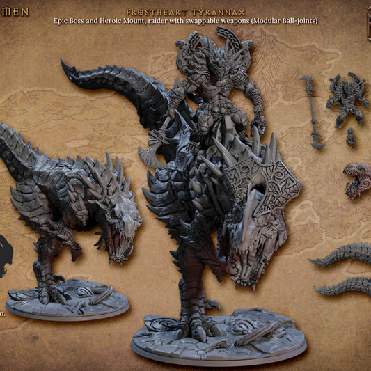 Lizardfolk King Frostheart Tyrannax | Huge | Artisan Guild | D&D DnD Pathfinder Miniature