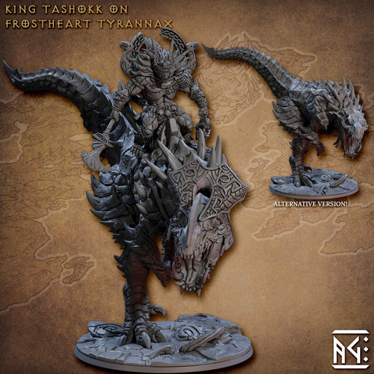 Lizardfolk King Frostheart Tyrannax | Huge | Artisan Guild | D&D DnD Pathfinder Miniature
