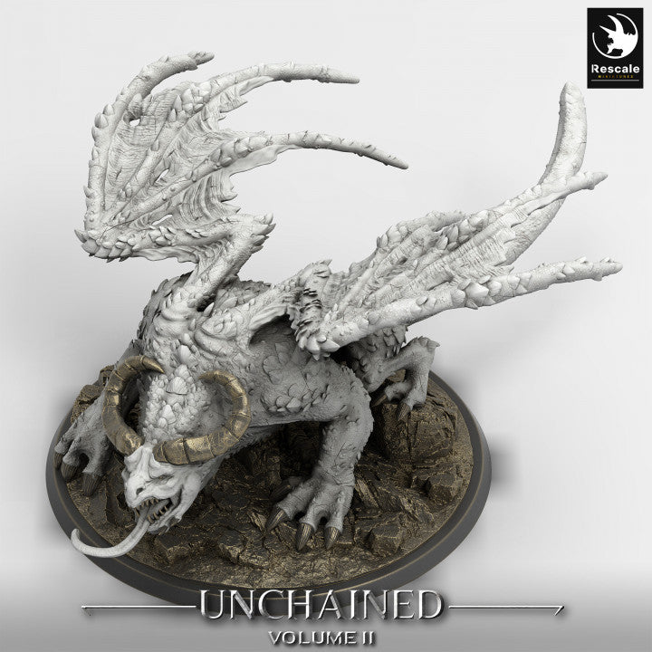 Horned Beast Monstrosity Dragon | Gargantuan | Rescale Miniatures | D&D DnD Pathfinder Miniature