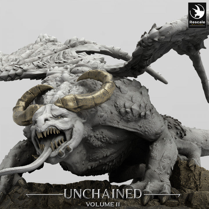 Horned Beast Monstrosity Dragon | Gargantuan | Rescale Miniatures | D&D DnD Pathfinder Miniature