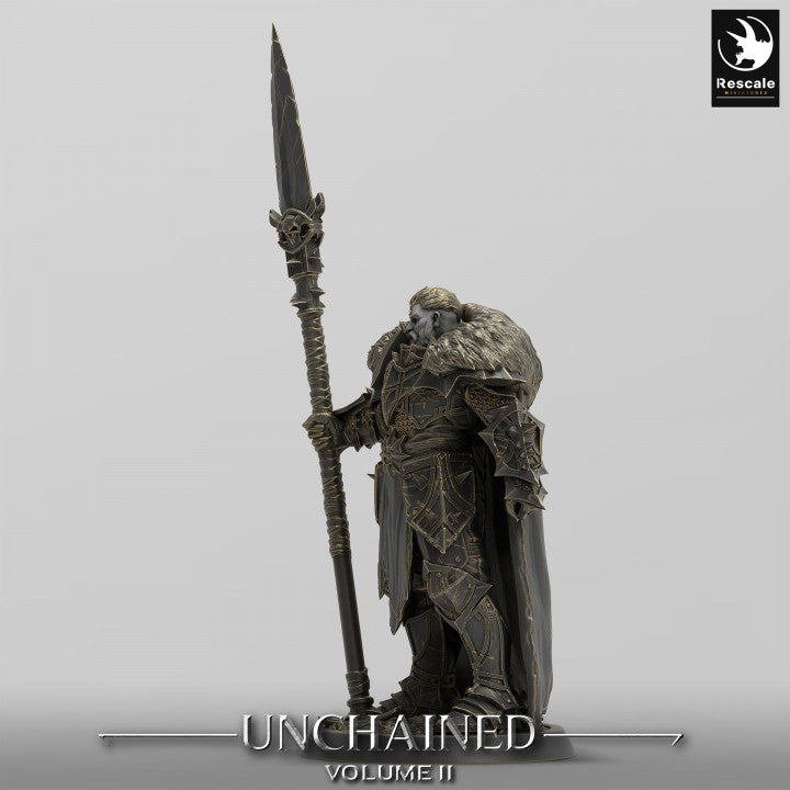 Unchained Guard Fighter Warrior Spear | Medium | Rescale Miniatures | D&D DnD Pathfinder Miniature