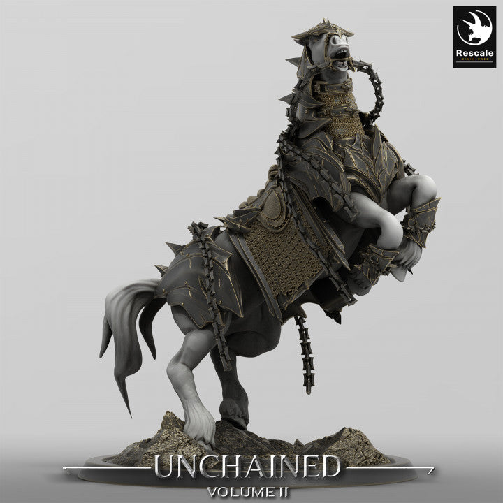 Unchained Warhorse Jump Armor | Large | Rescale Miniatures | D&D DnD Pathfinder Miniature