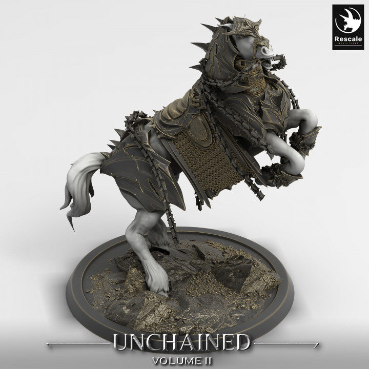 Unchained Warhorse Jump Armor | Large | Rescale Miniatures | D&D DnD Pathfinder Miniature