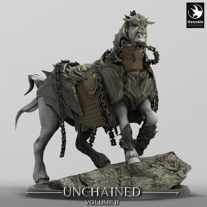 Armored War Horse Mount Battle | Large | Rescale Miniatures | D&D DnD Pathfinder Miniature
