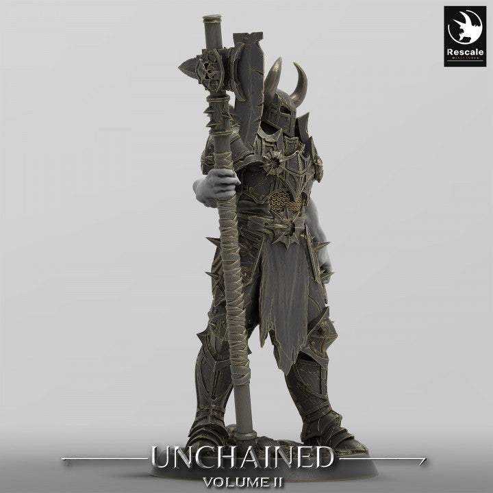 Unchained Fighter Commander Miniature | Medium | Rescale Miniatures | D&D DnD Pathfinder Miniature